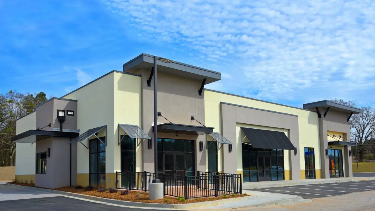 an empty commercial building location