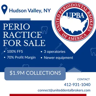 NEW! Hudson Valley Perio Practice. Highly Profitable, 100% FFS, + Real Estate