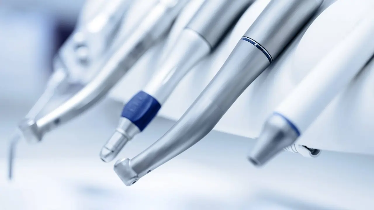 a close-up of dental drills