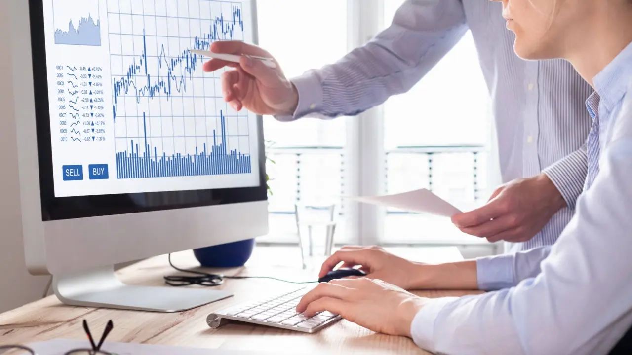 two people analyze the dental market
